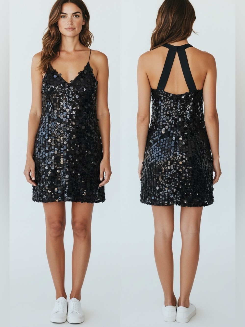 H&M Black Strappy Dress with Label Detail
